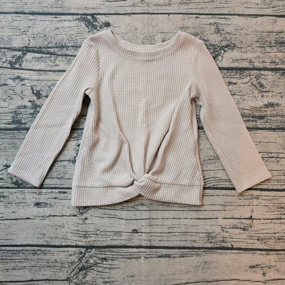 NWOT Cat & Jack Cozy Waffle Knit Long Sleeve Top Toddler 3T